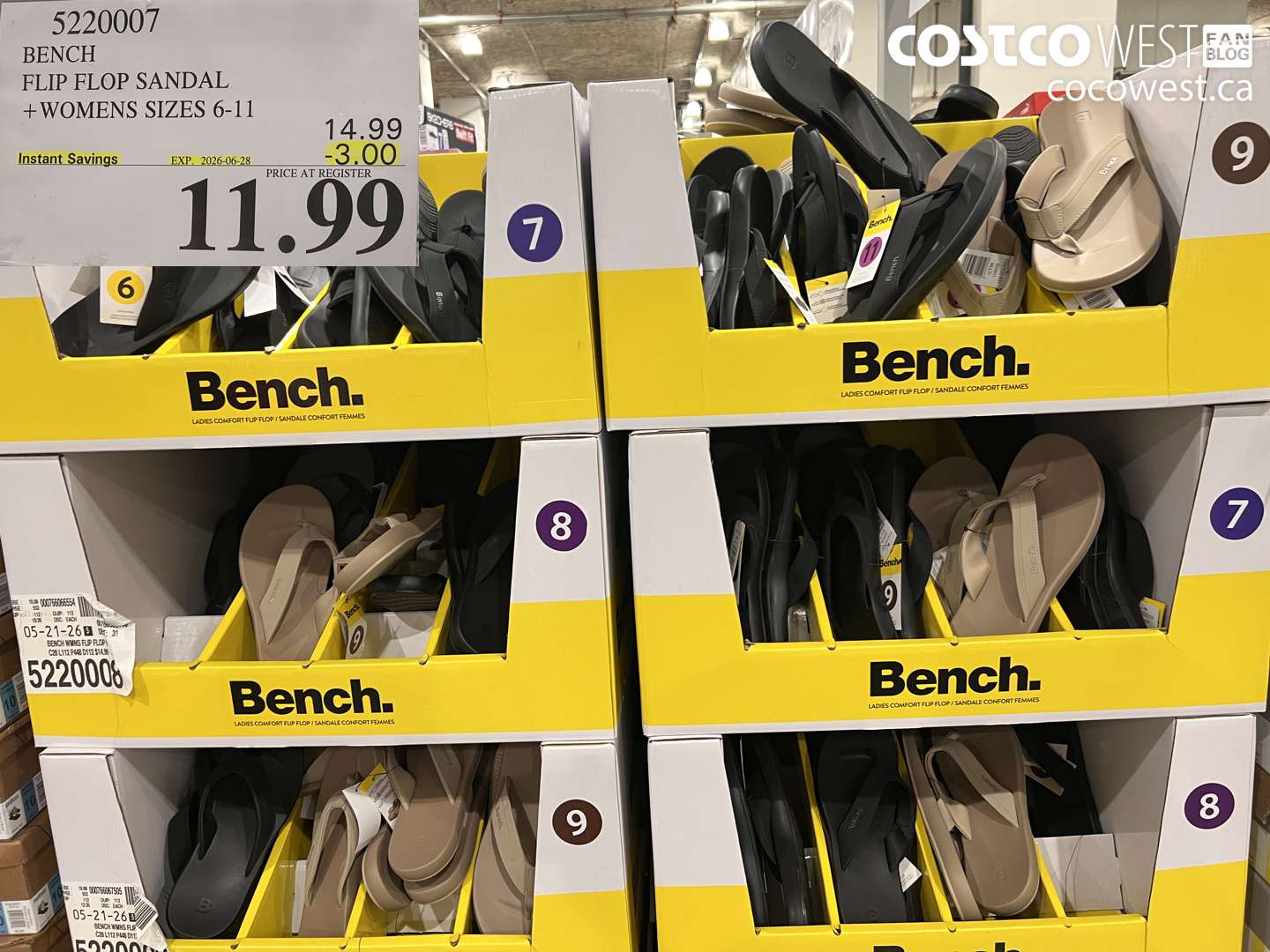 5220007 BENCH FLIP FLOP SANDAL WOMENS SIZES 6-11 ($3.00 INSTANT SAVINGS EXPIRES ON 2026-06-28) $11.99