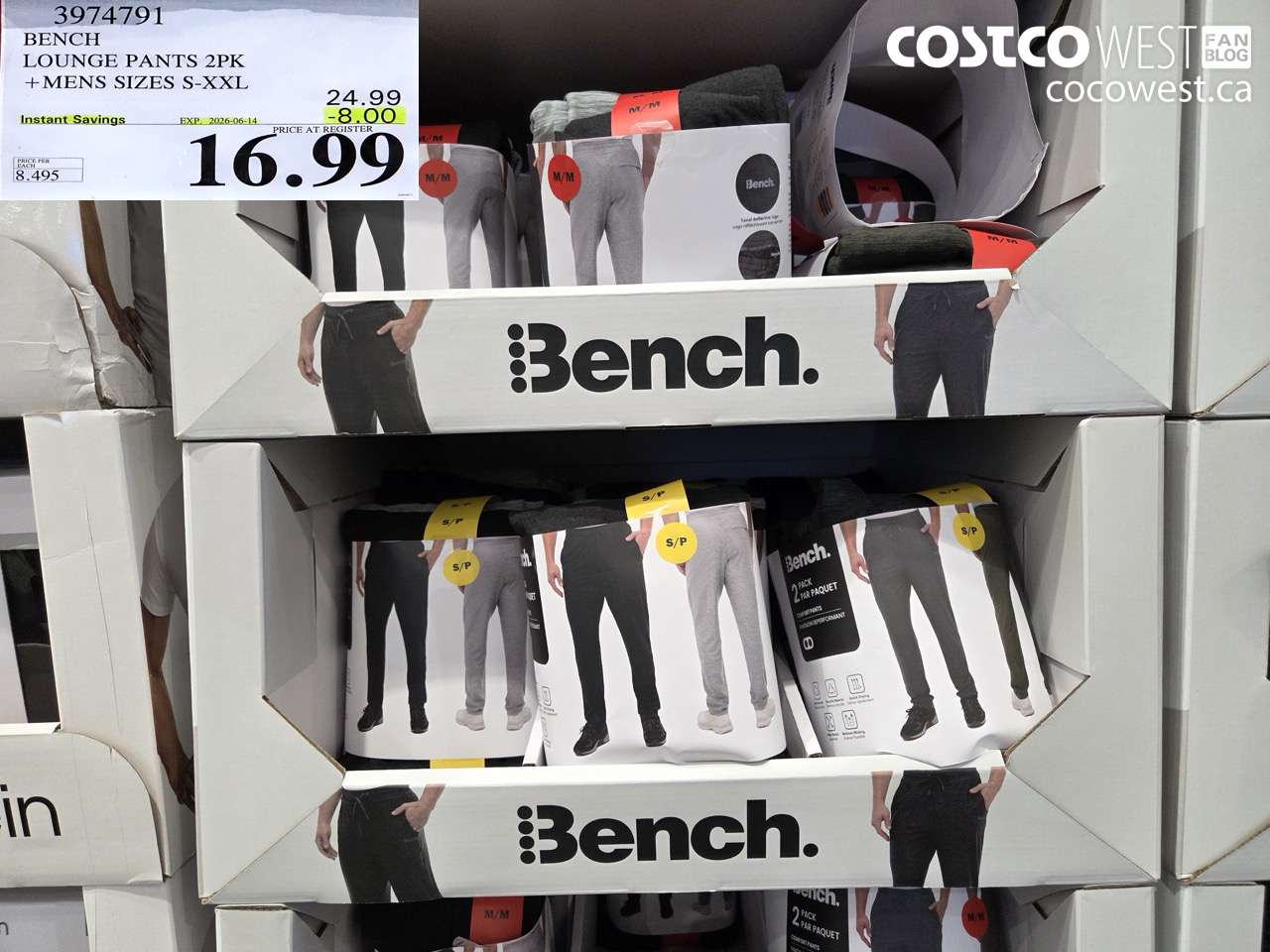 3974791 BENCH LOUNGE PANTS 2PK +MENS SIZES S-XXL ($8.00 INSTANT SAVINGS EXPIRES ON 2026-06-14) $16.99