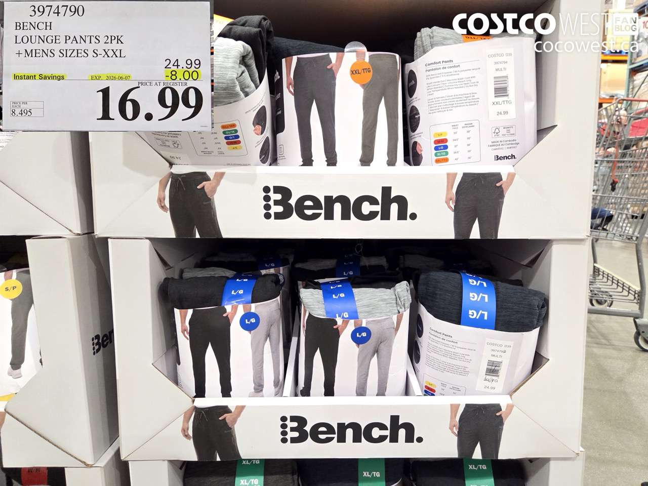 3974790 BENCH LOUNGE PANTS 2PK + MENS SIZES S-XXL ($8.00 INSTANT SAVINGS EXPIRES ON 2026-06-07) $16.99