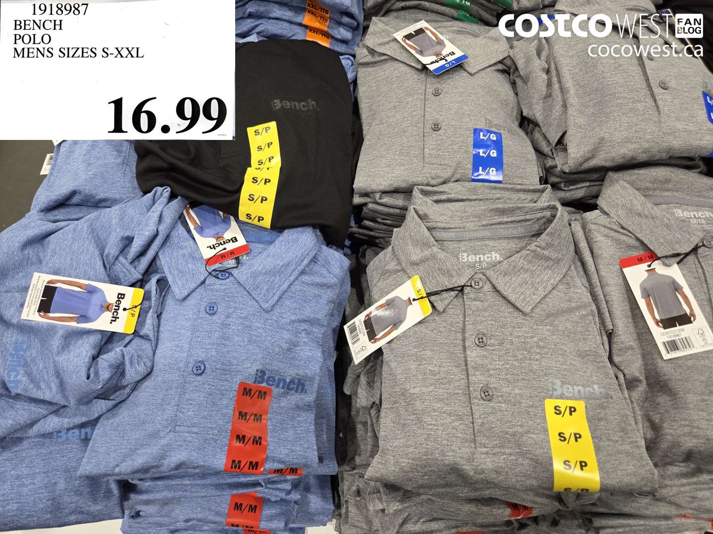 1918987 BENCH POLO MENS SIZES S-XXL $16.99