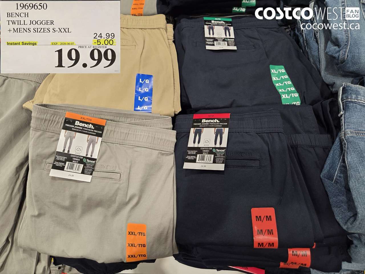 1969650 BENCH TWILL JOGGER + MENS SIZES S-XXL ($5.00 INSTANT SAVINGS EXPIRES ON 2026-06-07) $19.99