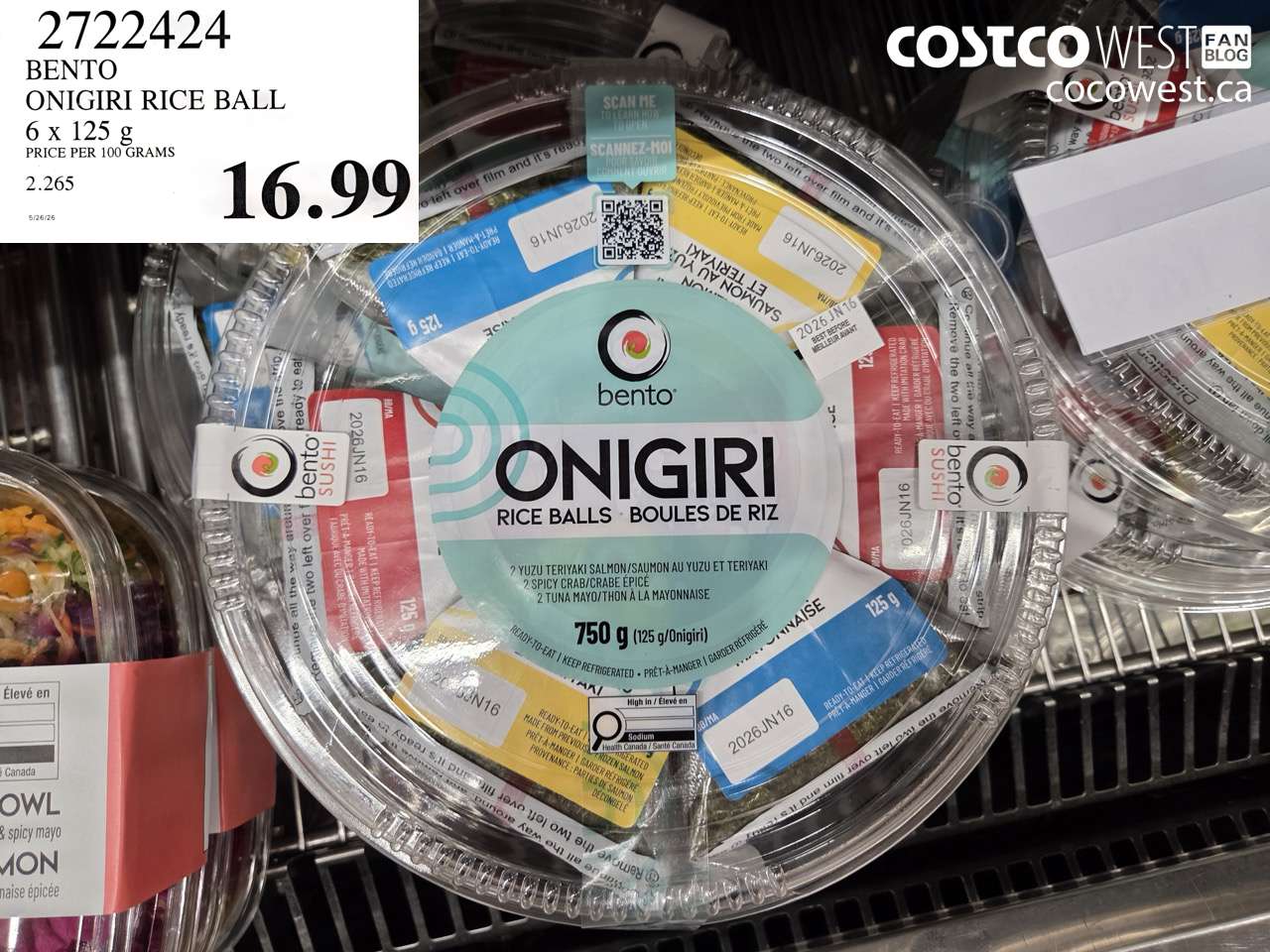 2722424 BENTO ONIGIRI RICE BALL 6 X 125 G $16.99