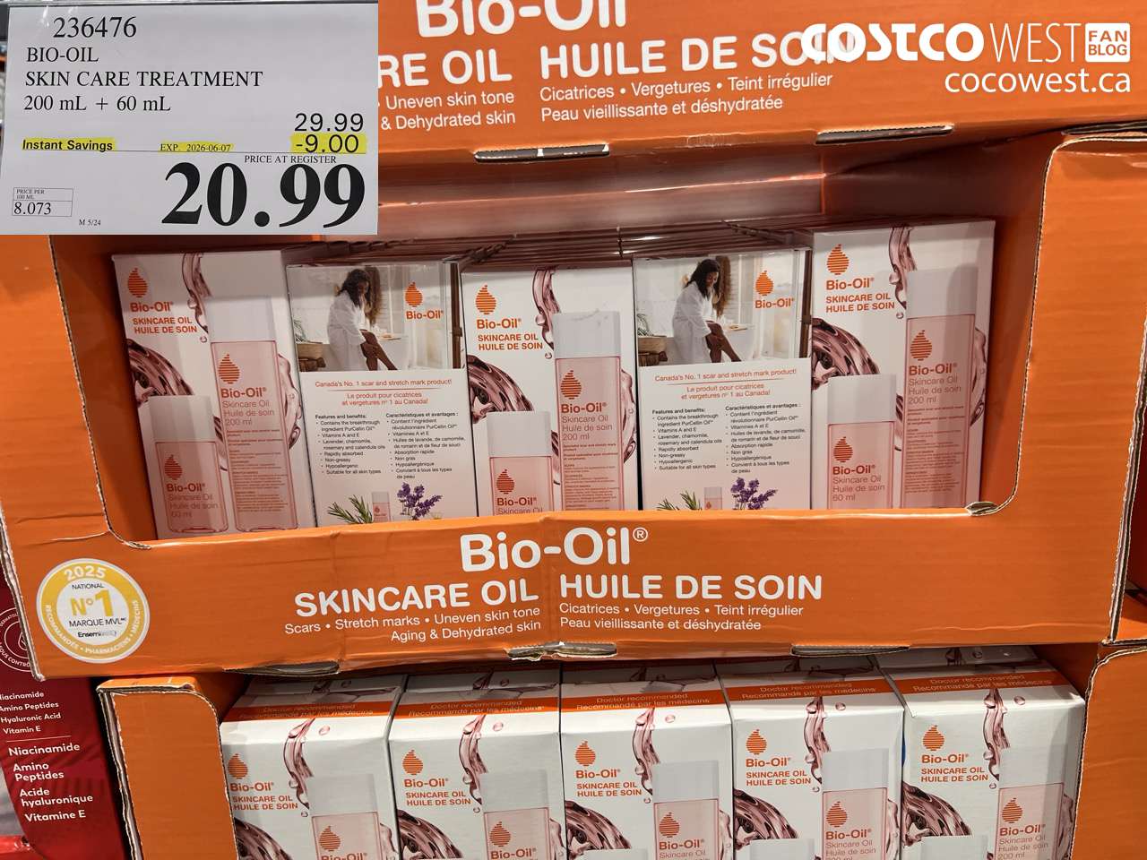 236476 BIO-OIL SKIN CARE TREATMENT 200 ML + 60 ML ($9.00 INSTANT SAVINGS EXPIRES ON 2026-06-07) $20.99