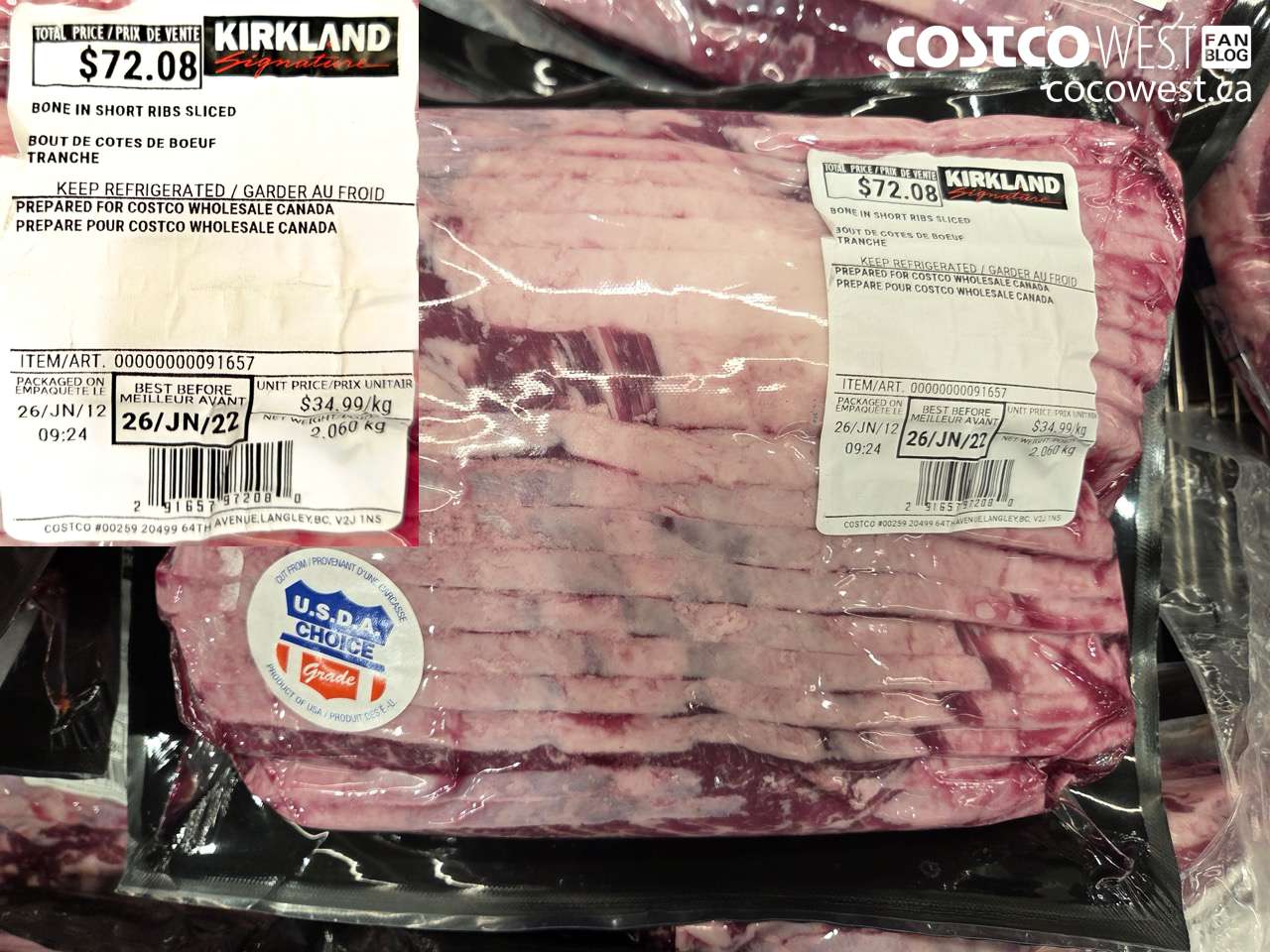 91657 BONE IN SHORT RIBS SLICED $34.99