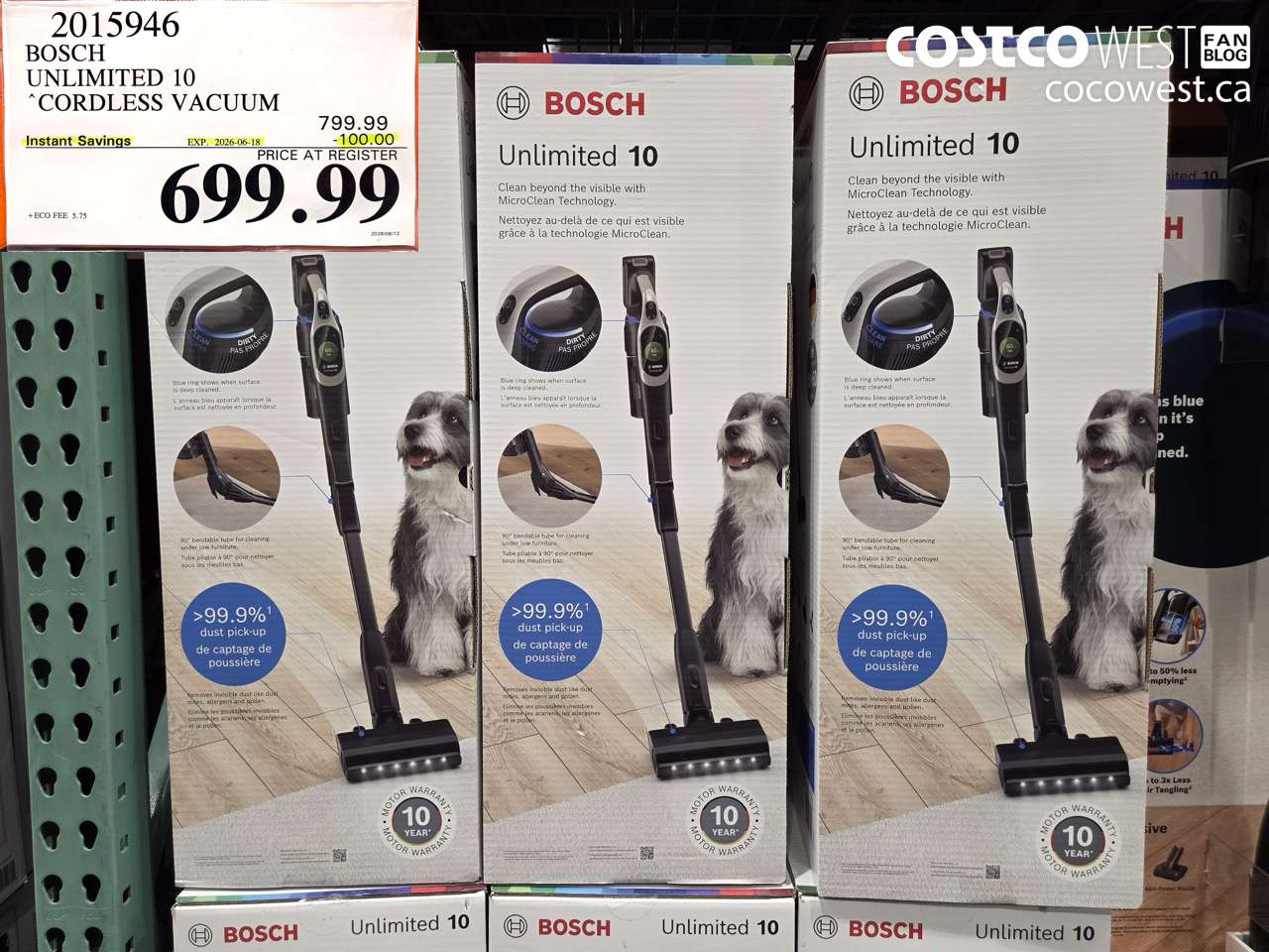 2015946 BOSCH UNLIMITED 10 CORDLESS VACUUM ($100.00 INSTANT SAVINGS EXPIRES ON 2026-06-18) $699.99