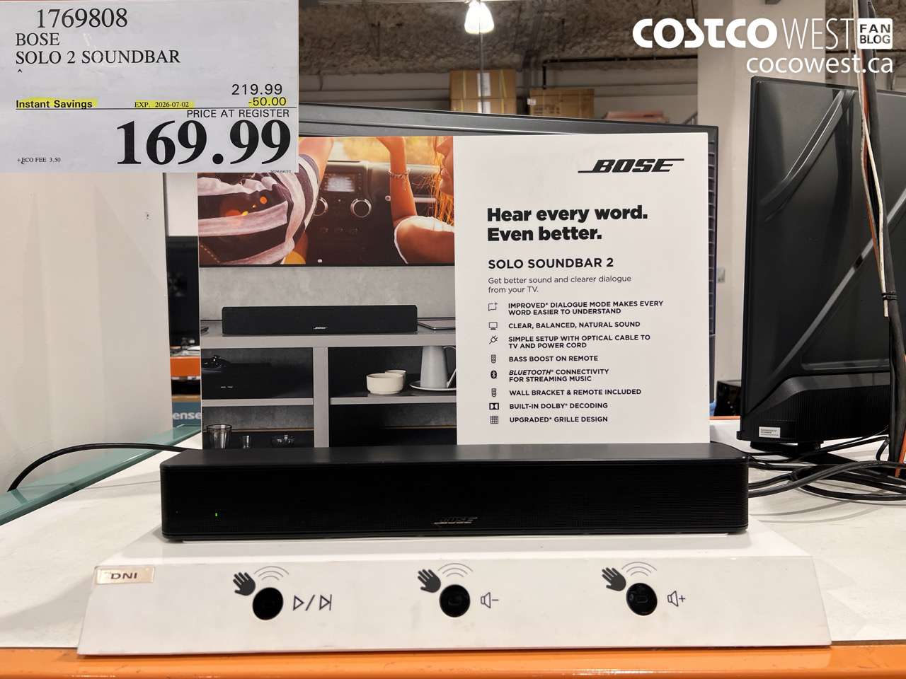 1769808 BOSE SOLO 2 SOUNDBAR ($50.00 INSTANT SAVINGS EXPIRES ON 2026-07-02) $169.99