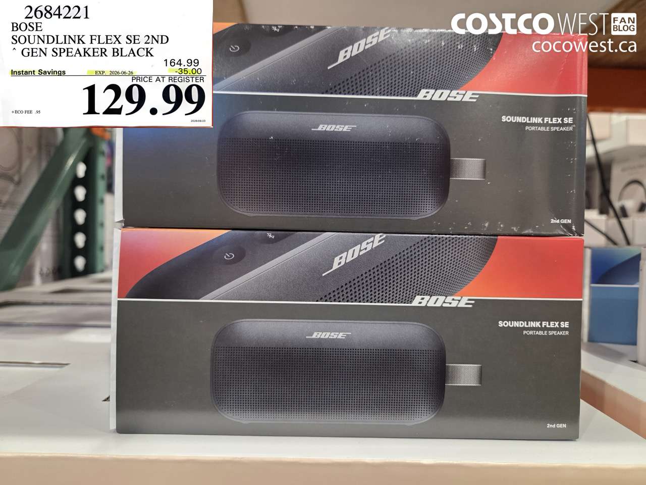 2684221 BOSE SOUNDLINK FLEX SE 2ND GEN SPEAKER BLACK ($35.00 INSTANT SAVINGS EXPIRES ON 2026-06-26) $129.99