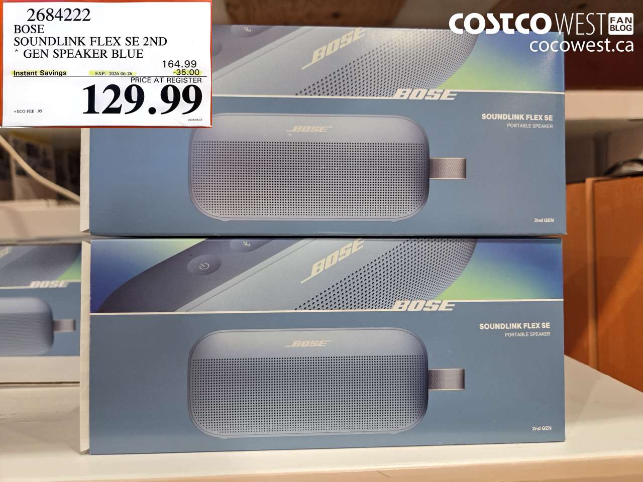2684222 BOSE SOUNDLINK FLEX SE 2ND GEN SPEAKER BLUE ($35.00 INSTANT SAVINGS EXPIRES ON 2026-06-26) $129.99