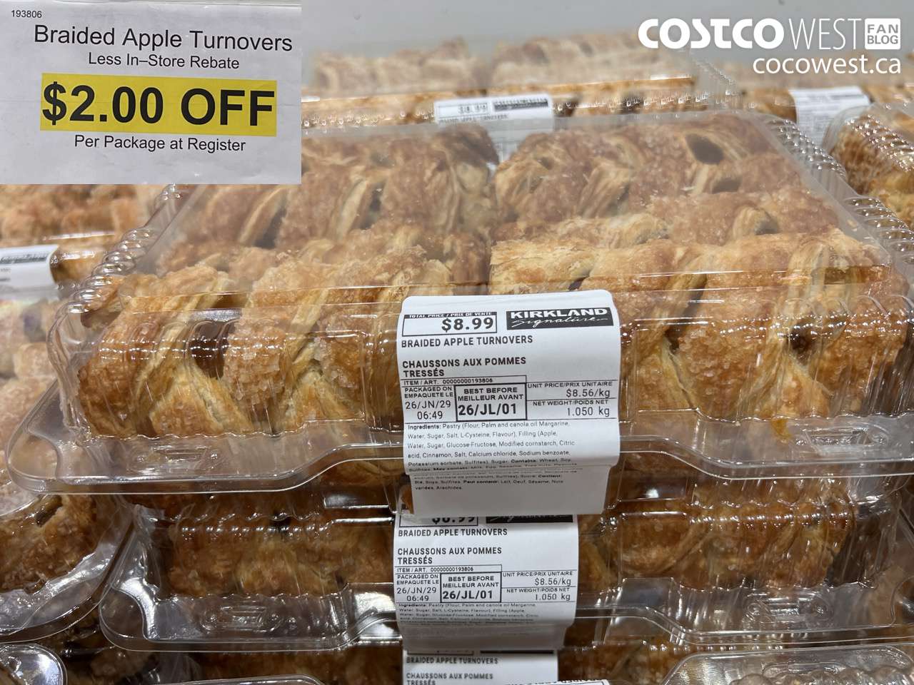 193806 BRAIDED APPLE TURNOVERS ($2.00 INSTANT SAVINGS)