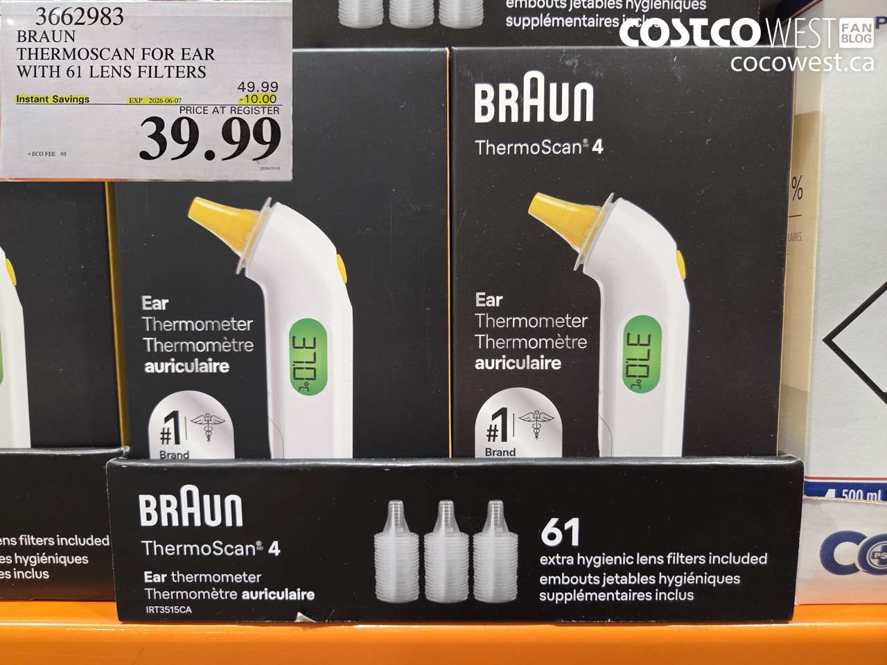 3662983 BRAUN THERMOSCAN FOR EAR WITH 61 LENS FILTERS ($10.00 INSTANT SAVINGS EXPIRES ON 2026-06-07) $39.99