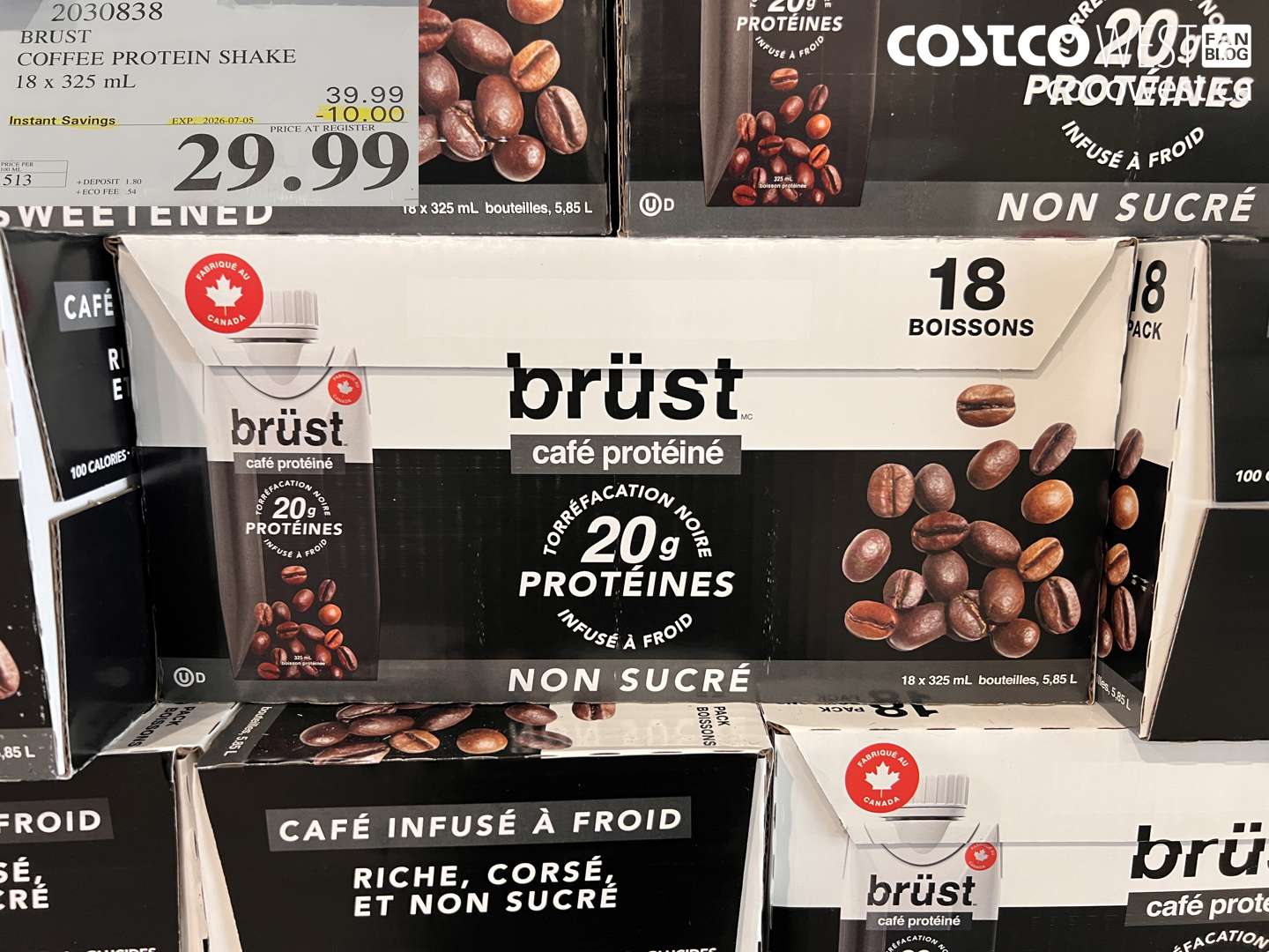 2030838 BRUST COFFEE PROTEIN SHAKE 18 X 325 ML ($10.00 INSTANT SAVINGS EXPIRES ON 2026-07-05) $29.99