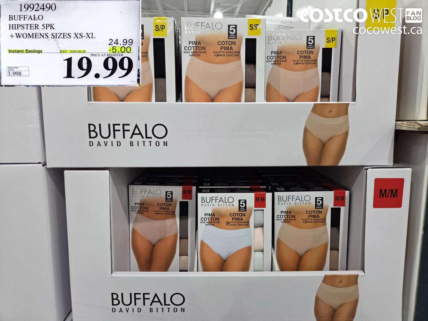 1992490 BUFFALO HIPSTER 5PK WOMENS SIZES XS-XL ($5.00 INSTANT SAVINGS EXPIRES ON 2026-06-28) $19.99