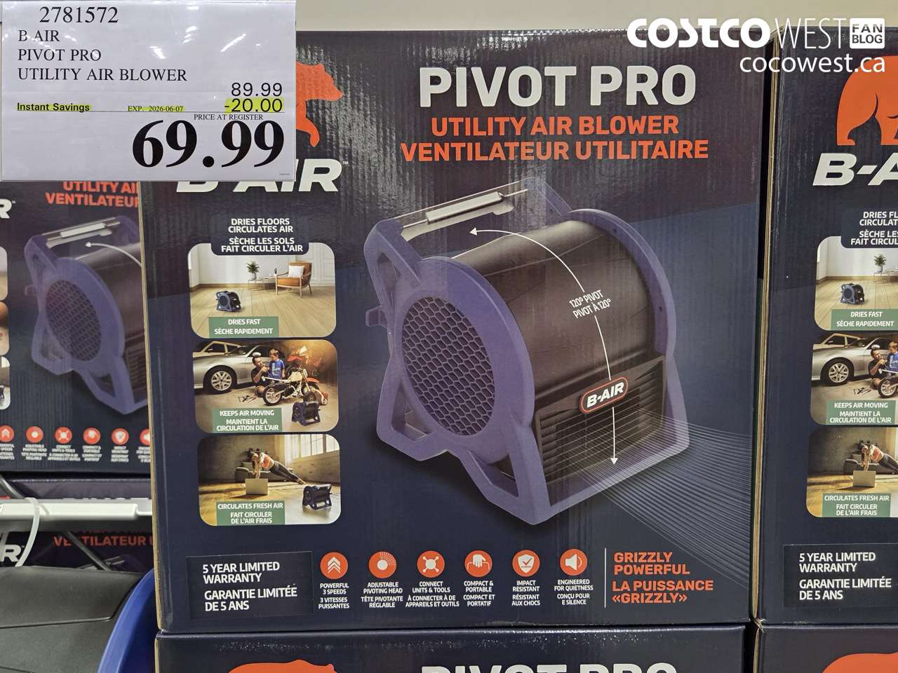 2781572 B AIR PIVOT PRO UTILITY AIR BLOWER ($20.00 INSTANT SAVINGS EXPIRES ON 2026-06-07) $69.99