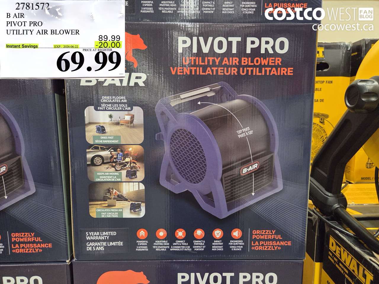 2781572 B AIR PIVOT PRO UTILITY AIR BLOWER ($20.00 INSTANT SAVINGS EXPIRES ON 2026-06-22) $69.99