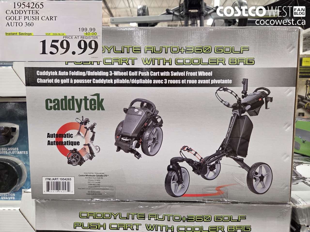 1954265 CADDYTEK GOLF PUSH CART AUTO 360 ($40.00 INSTANT SAVINGS EXPIRES ON 2026-06-14) $159.99