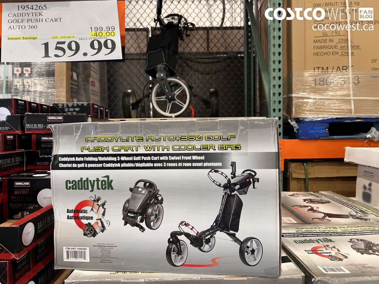 1954265 CADDYTEK GOLF PUSH CART AUTO 360 ($40.00 INSTANT SAVINGS EXPIRES ON 2026-06-14) $159.99