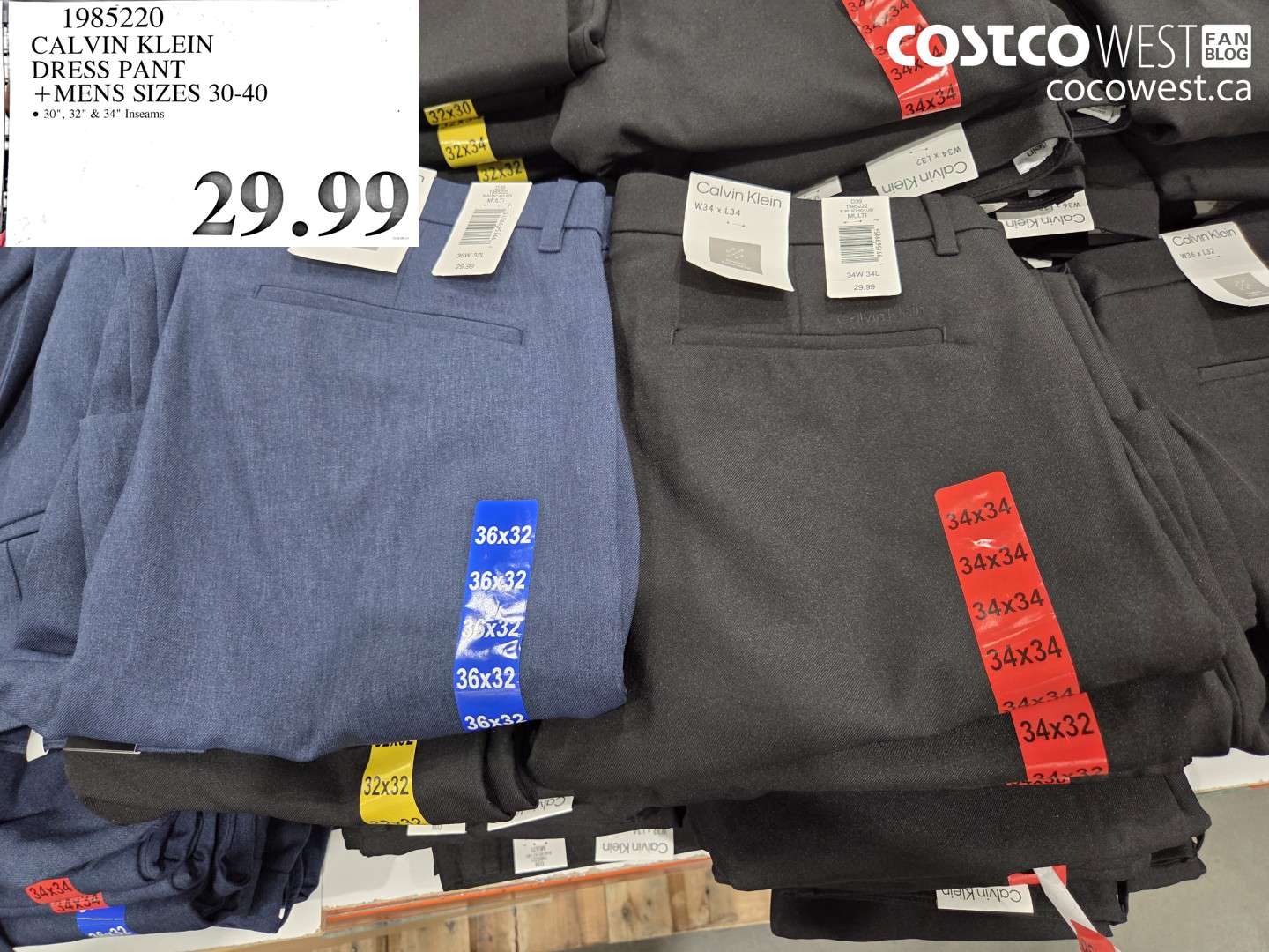 1985220 CALVIN KLEIN DRESS PANT MENS SIZES 30-40 $29.99