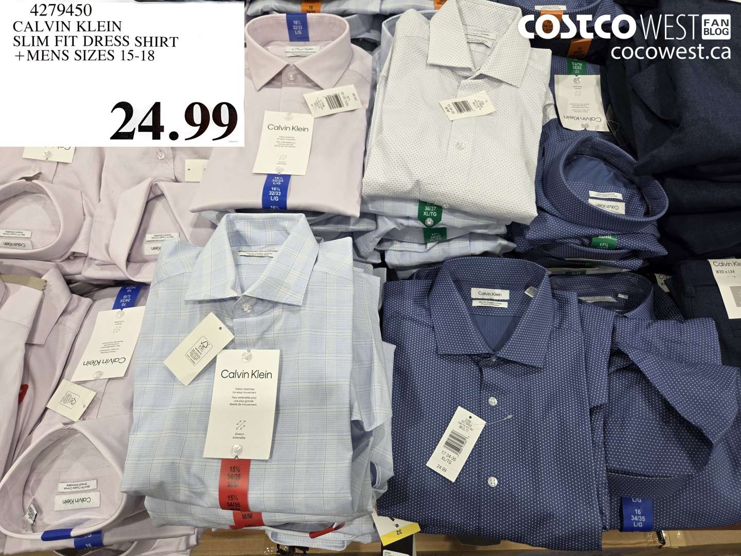 4279450 CALVIN KLEIN SLIM FIT DRESS SHIRT MENS SIZES 15-18 $24.99