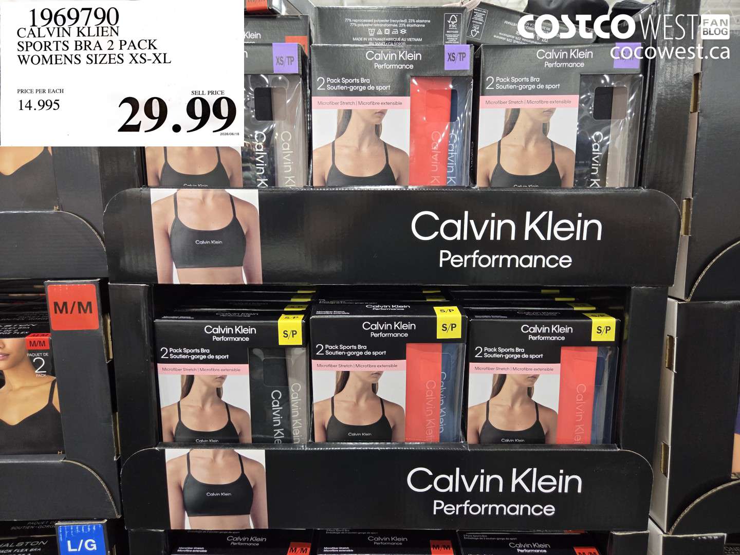 1969790 CALVIN KLIEN SPORTS BRA 2 PACK WOMENS SIZES XS-XL $29.99