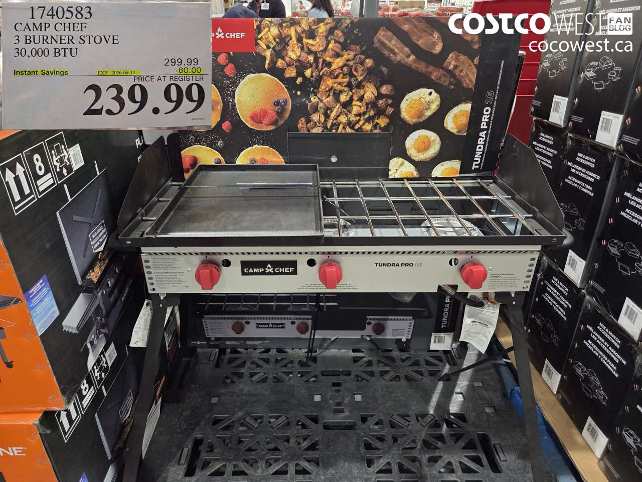 1740583 CAMP CHEF 3 BURNER STOVE 30,000 BTU ($60.00 INSTANT SAVINGS EXPIRES ON 2026-06-14) $239.99