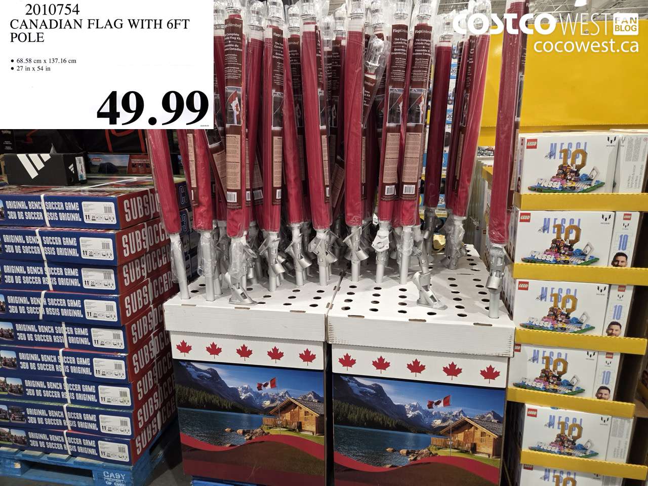 2010754 CANADIAN FLAG WITH 6FT POLE $49.99
