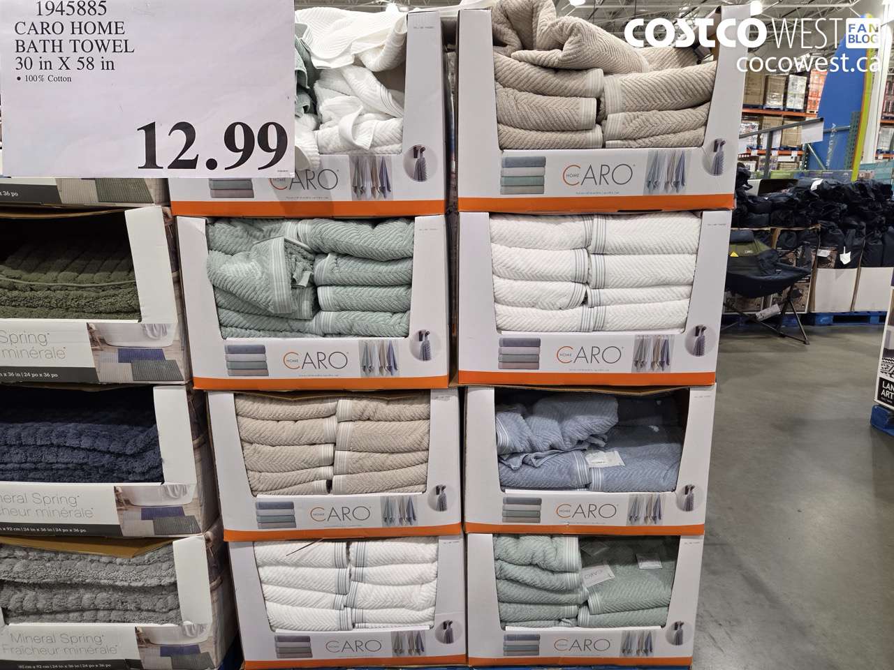 1945885 CARO HOME BATH TOWEL 30 IN X 58 IN $12.99