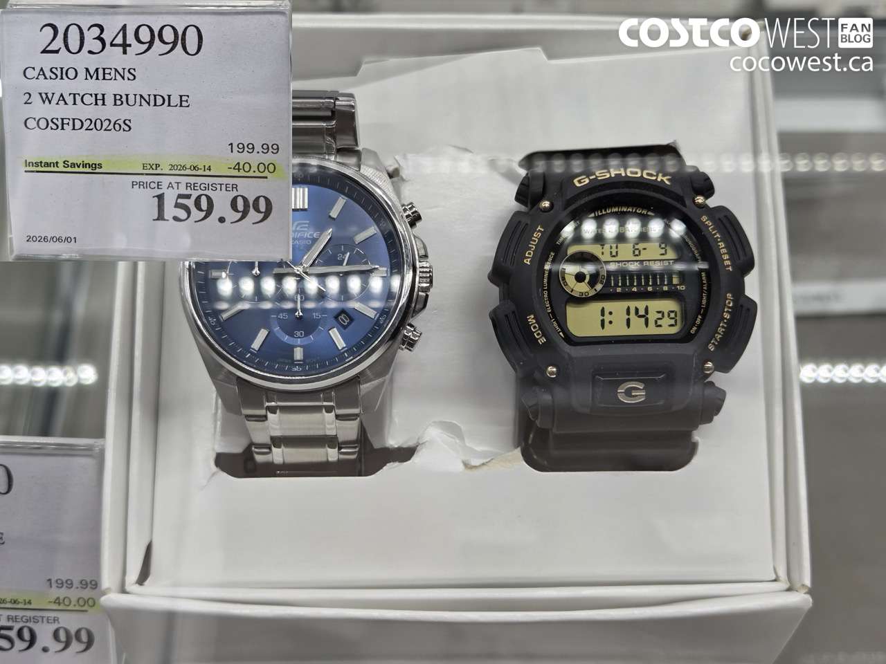 2034990 CASIO MENS 2 WATCH BUNDLE COSFD2026S ($40.00 INSTANT SAVINGS EXPIRES ON 2026-06-14) $159.99