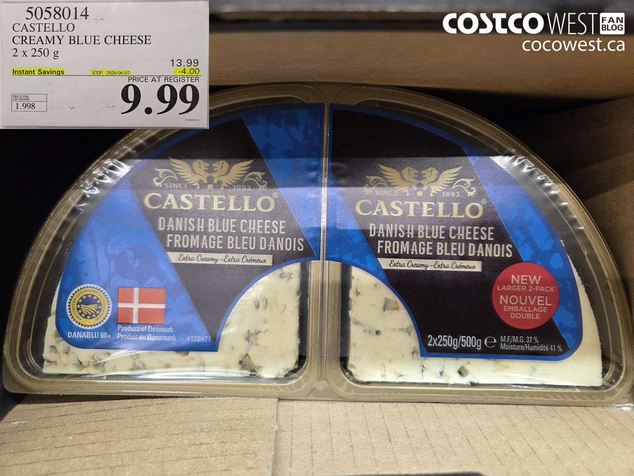 5058014 CASTELLO CREAMY BLUE CHEESE 2 X 250 G ($4.00 INSTANT SAVINGS EXPIRES ON 2026-06-07) $9.99