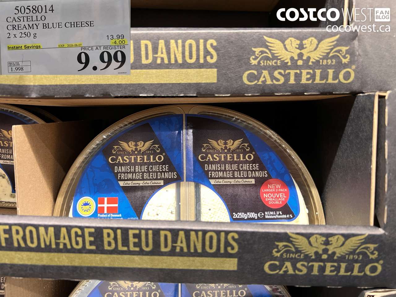 5058014 CASTELLO CREAMY BLUE CHEESE 2 X 250 G ($4.00 INSTANT SAVINGS EXPIRES ON 2026-06-07) $9.99