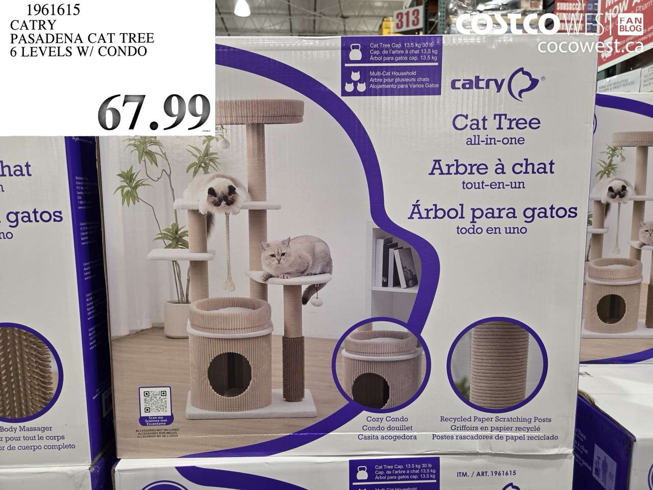 1961615 CATRY PASADENA CAT TREE 6 LEVELS W/ CONDO $67.99