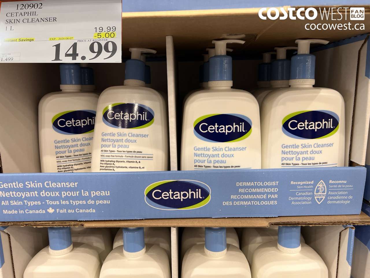 120902 CETAPHIL SKIN CLEANSER 1 L ($5.00 INSTANT SAVINGS EXPIRES ON 2026-06-07) $14.99