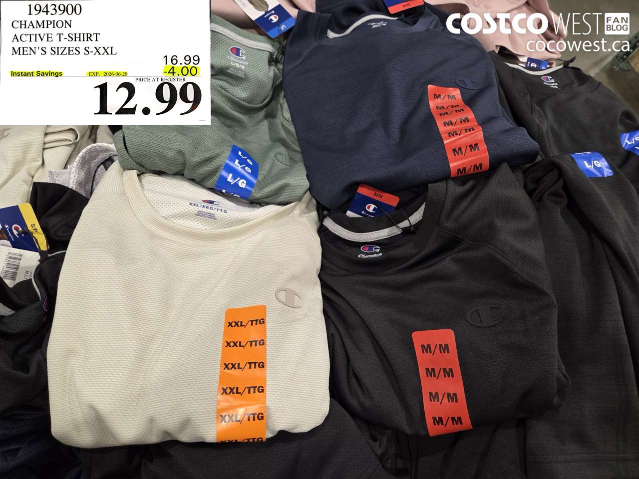 1943900 CHAMPION ACTIVE T-SHIRT MEN'S SIZES S-XXL ($4.00 INSTANT SAVINGS EXPIRES ON 2026-06-28) $12.99