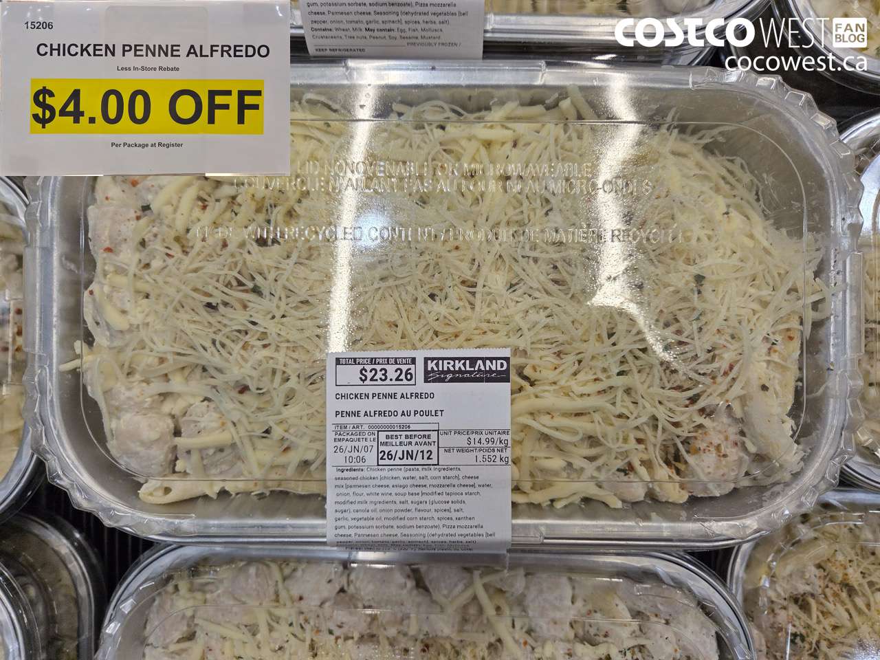15206 CHICKEN PENNE ALFREDO ($4.00 INSTANT SAVINGS)