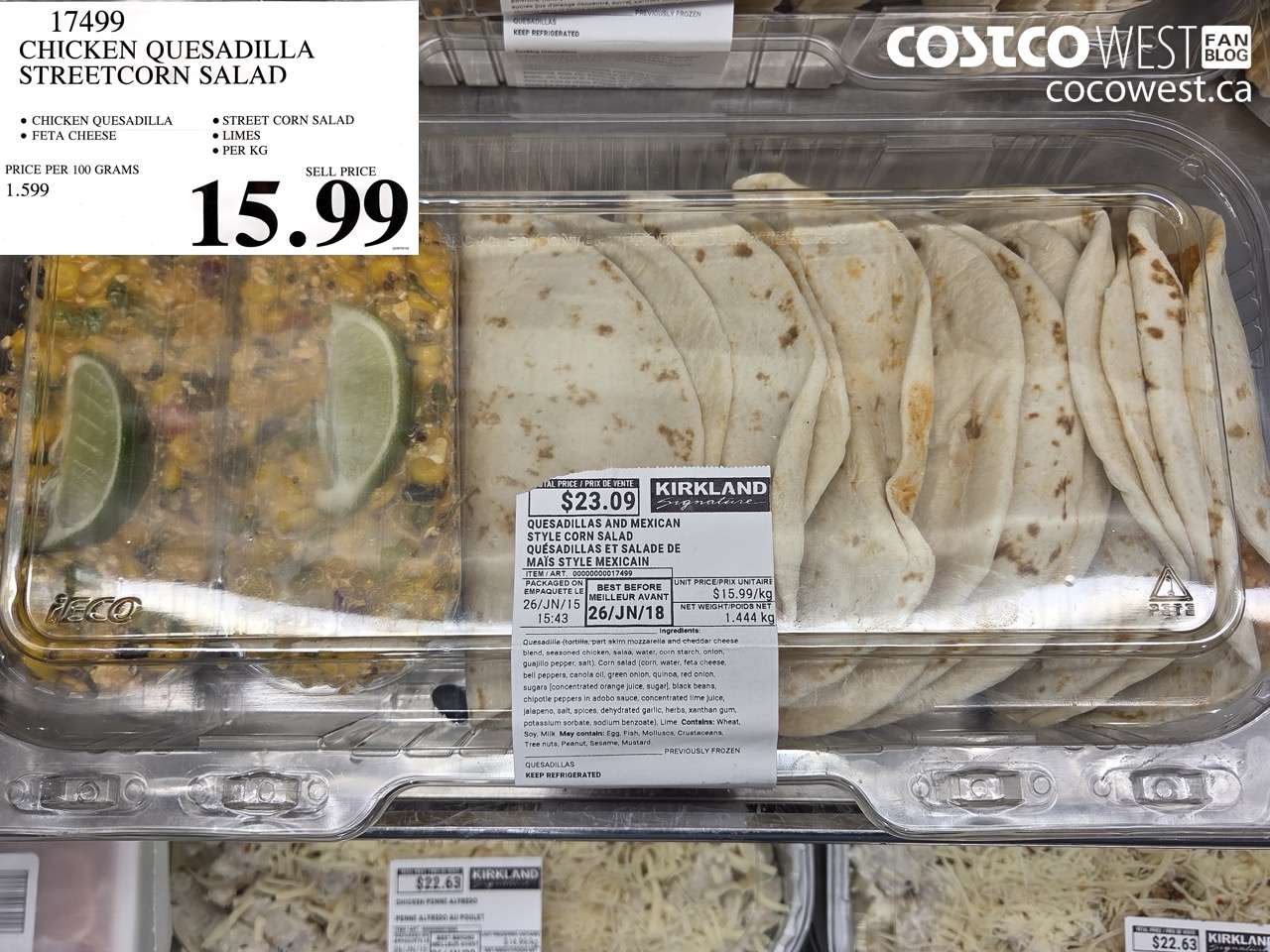 17499 CHICKEN QUESADILLA STREETCORN SALAD $15.99