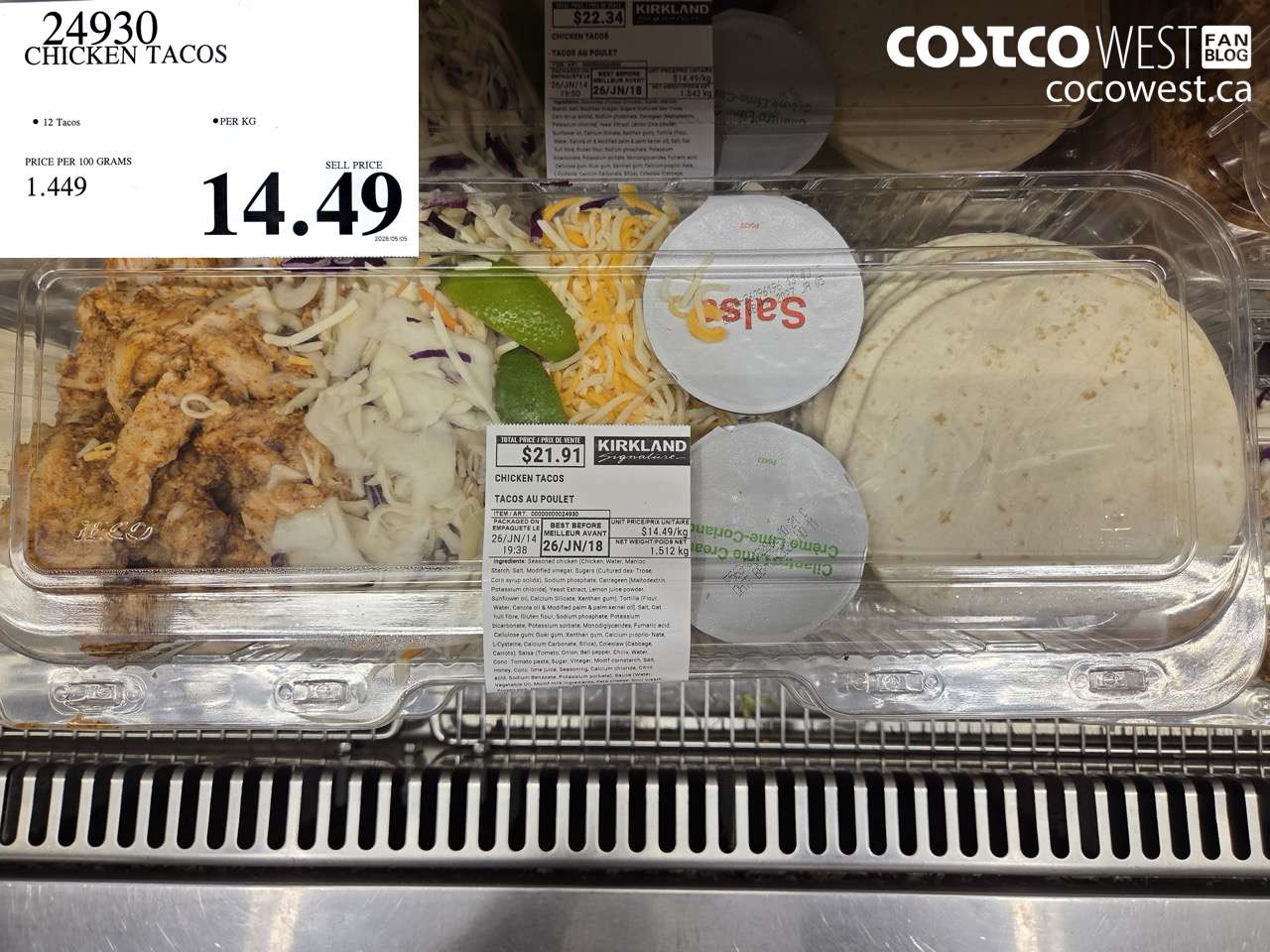 24930 CHICKEN TACOS $14.49