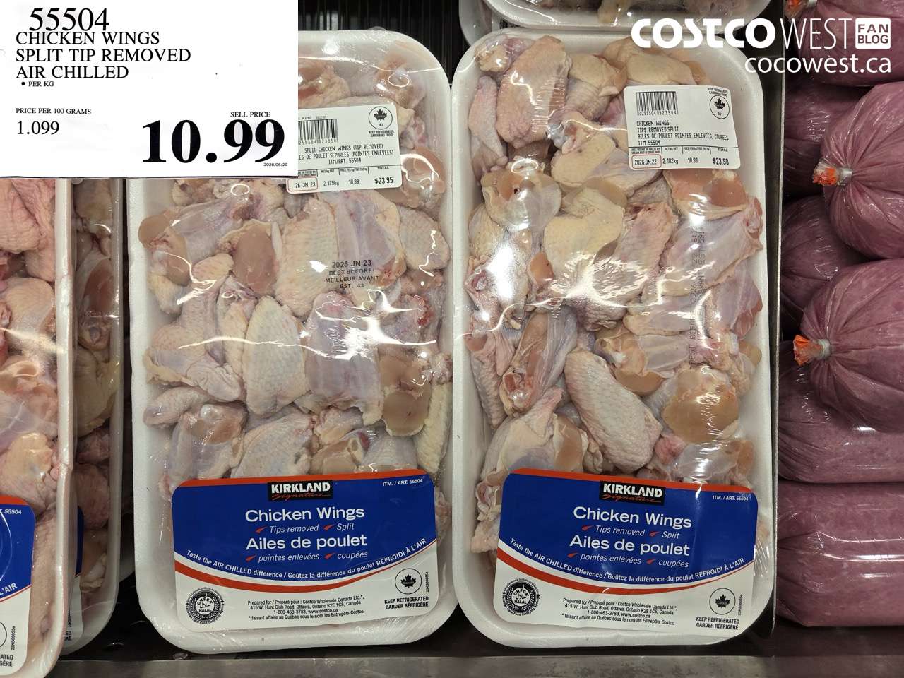 55504 CHICKEN WINGS SPLIT TIP REMOVED AIR CHILLED $10.99