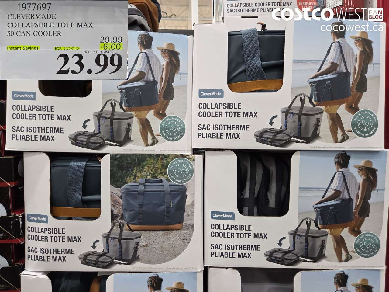1977697 CLEVERMADE COLLAPSIBLE TOTE MAX 50 CAN COOLER ($6.00 INSTANT SAVINGS EXPIRES ON 2026-07-05) $23.99
