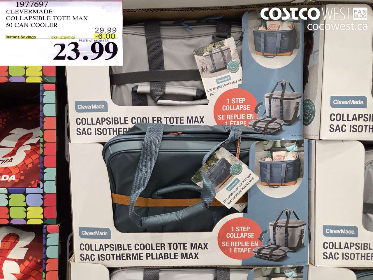 1977697 CLEVERMADE COLLAPSIBLE TOTE MAX 50 CAN COOLER ($6.00 INSTANT SAVINGS EXPIRES ON 2026-07-05) $23.99