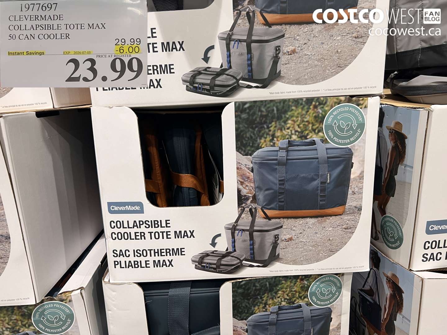 1977697 CLEVERMADE COLLAPSIBLE TOTE MAX 50 CAN COOLER ($6.00 INSTANT SAVINGS EXPIRES ON 2026-07-05) $23.99