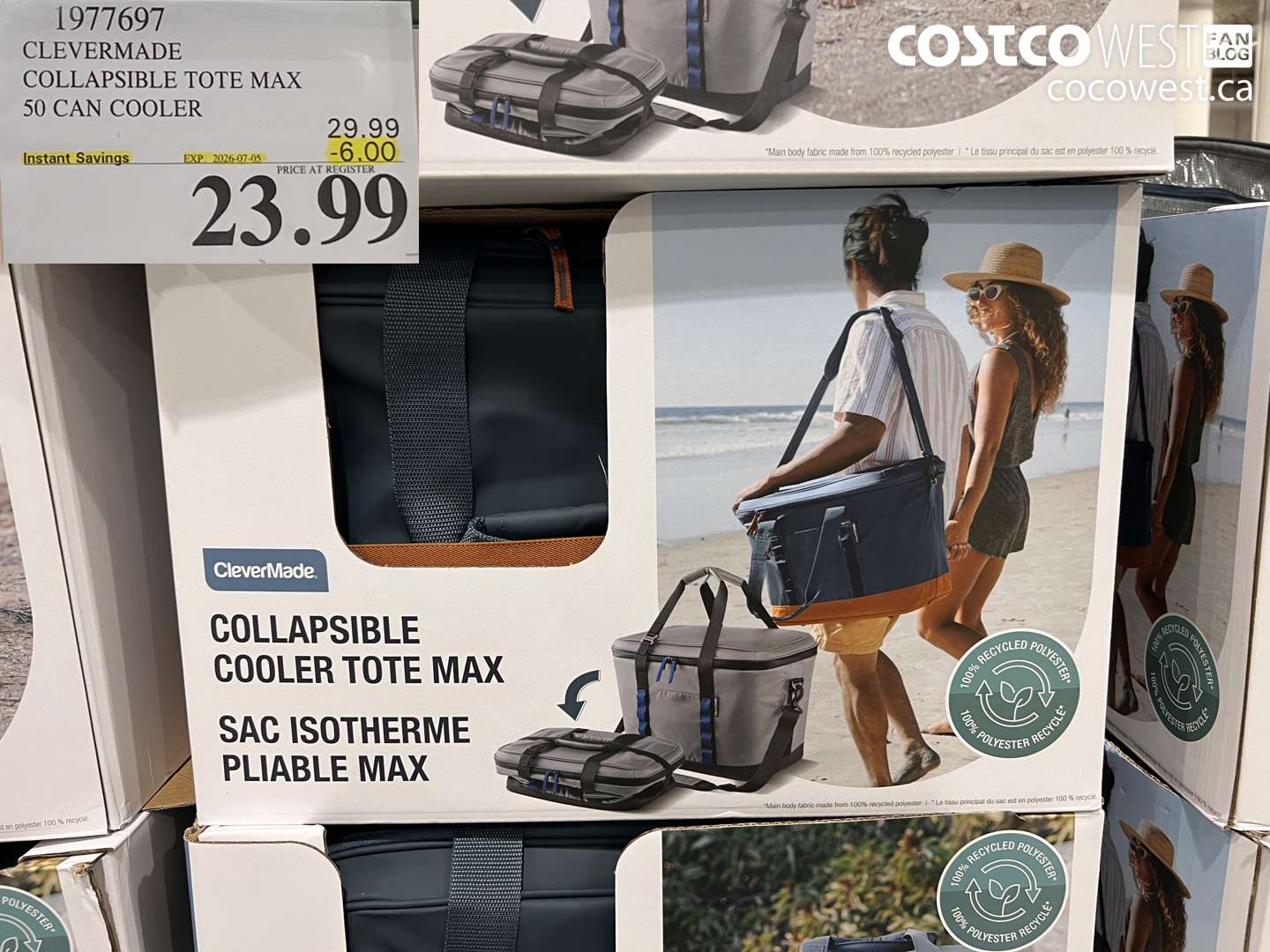 1977697 CLEVERMADE COLLAPSIBLE TOTE MAX 50 CAN COOLER ($6.00 INSTANT SAVINGS EXPIRES ON 2026-07-05) $23.99
