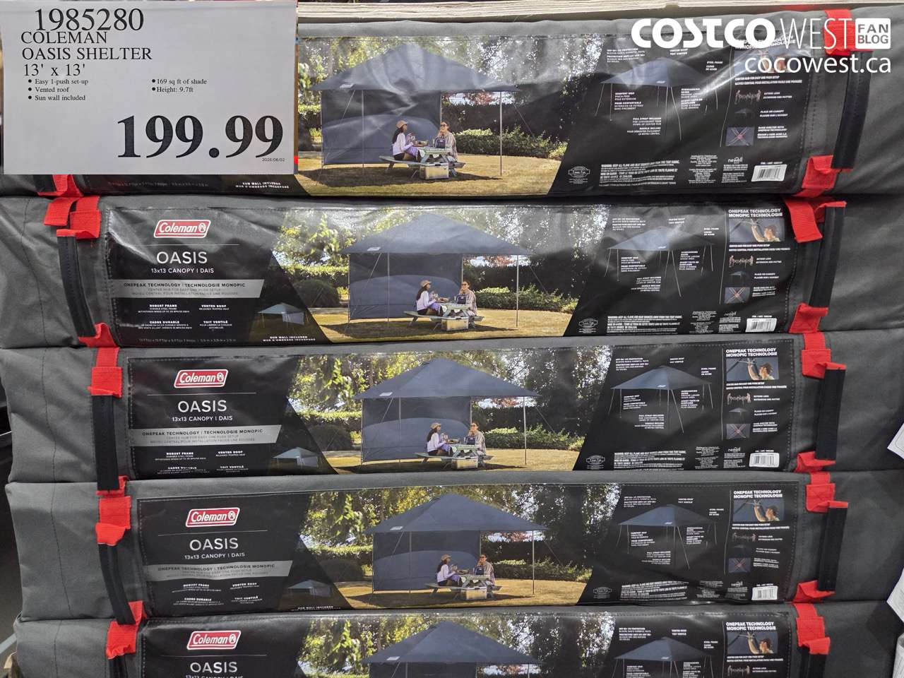 1985280 COLEMAN OASIS SHELTER 13' X 13' $199.99