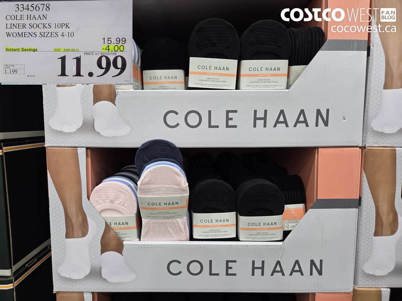 3345678 COLE HAAN LINER SOCKS 10PK WOMENS SIZES 4-10 ($4.00 INSTANT SAVINGS EXPIRES ON 2026-06-21) $11.99