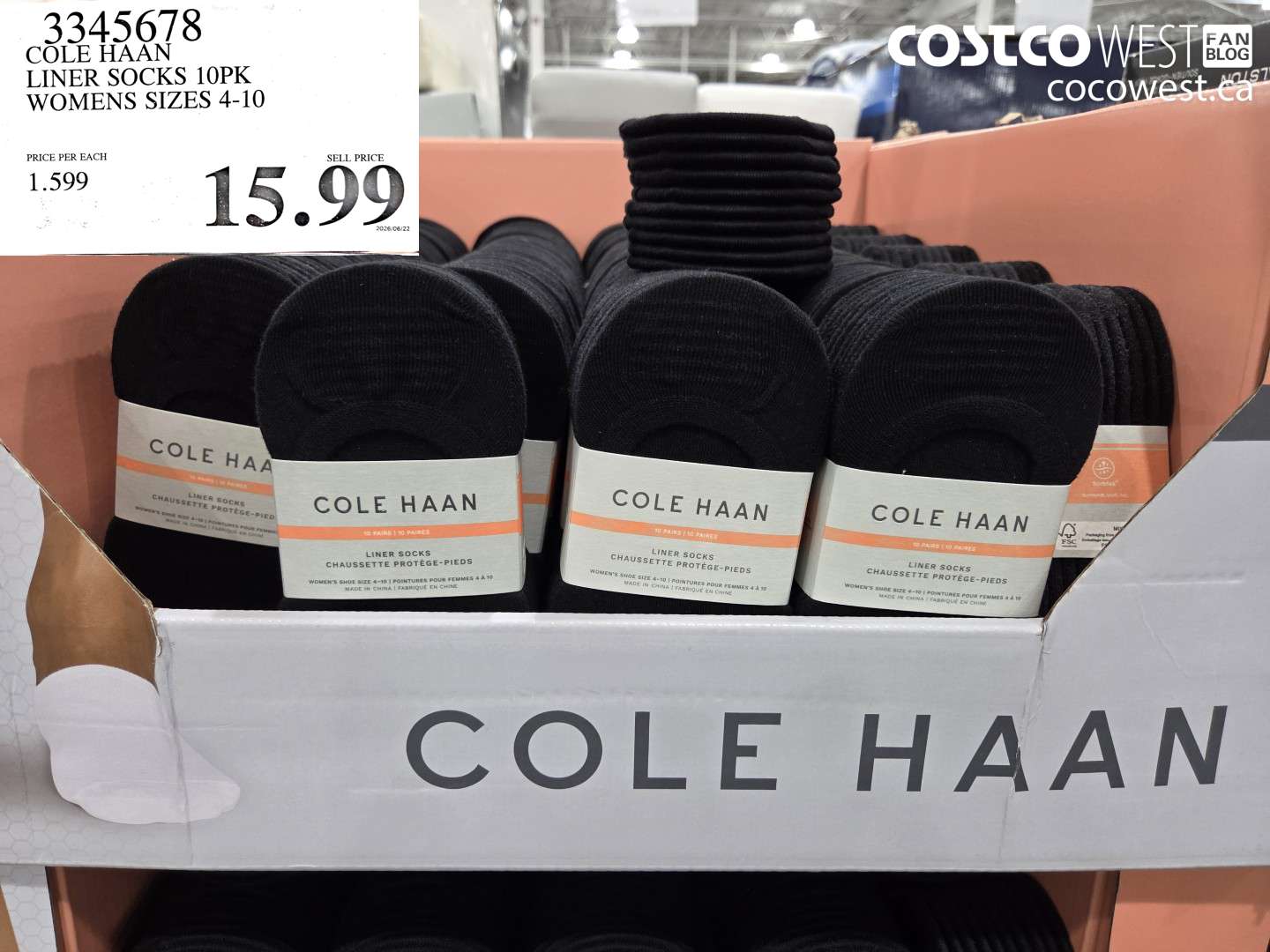 3345678 COLE HAAN LINER SOCKS 10PK WOMENS SIZES 4-10 $15.99