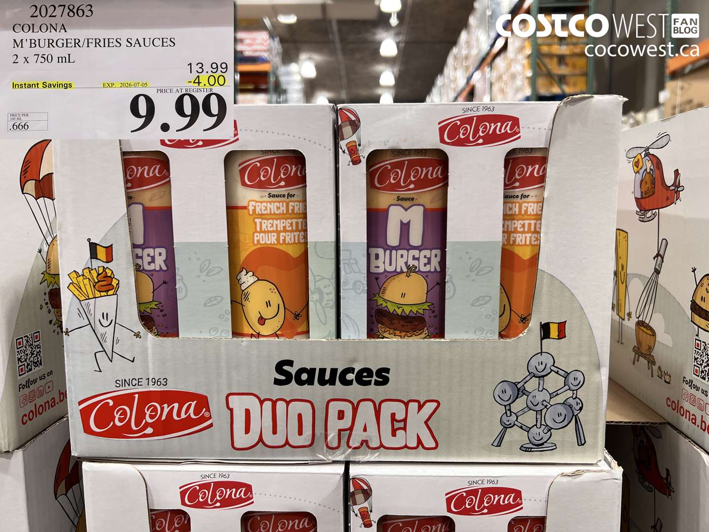 2027863 COLONA M'BURGER/FRIES SAUCES 2 X 750 ML ($4.00 INSTANT SAVINGS EXPIRES ON 2026-07-05) $9.99