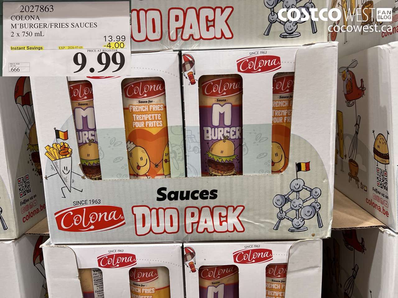 2027863 COLONA M'BURGER/FRIES SAUCES 2 X 750 ML ($4.00 INSTANT SAVINGS EXPIRES ON 2026-07-05) $9.99