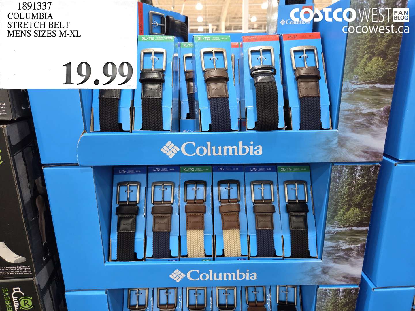 1891337 COLUMBIA STRETCH BELT MENS SIZES M-XL $19.99