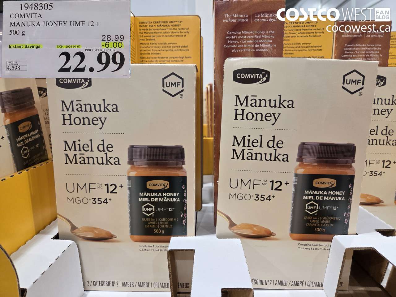 1948305 COMVITA MANUKA HONEY UMF 12+ 500 G ($6.00 INSTANT SAVINGS EXPIRES ON 2026-06-07) $22.99