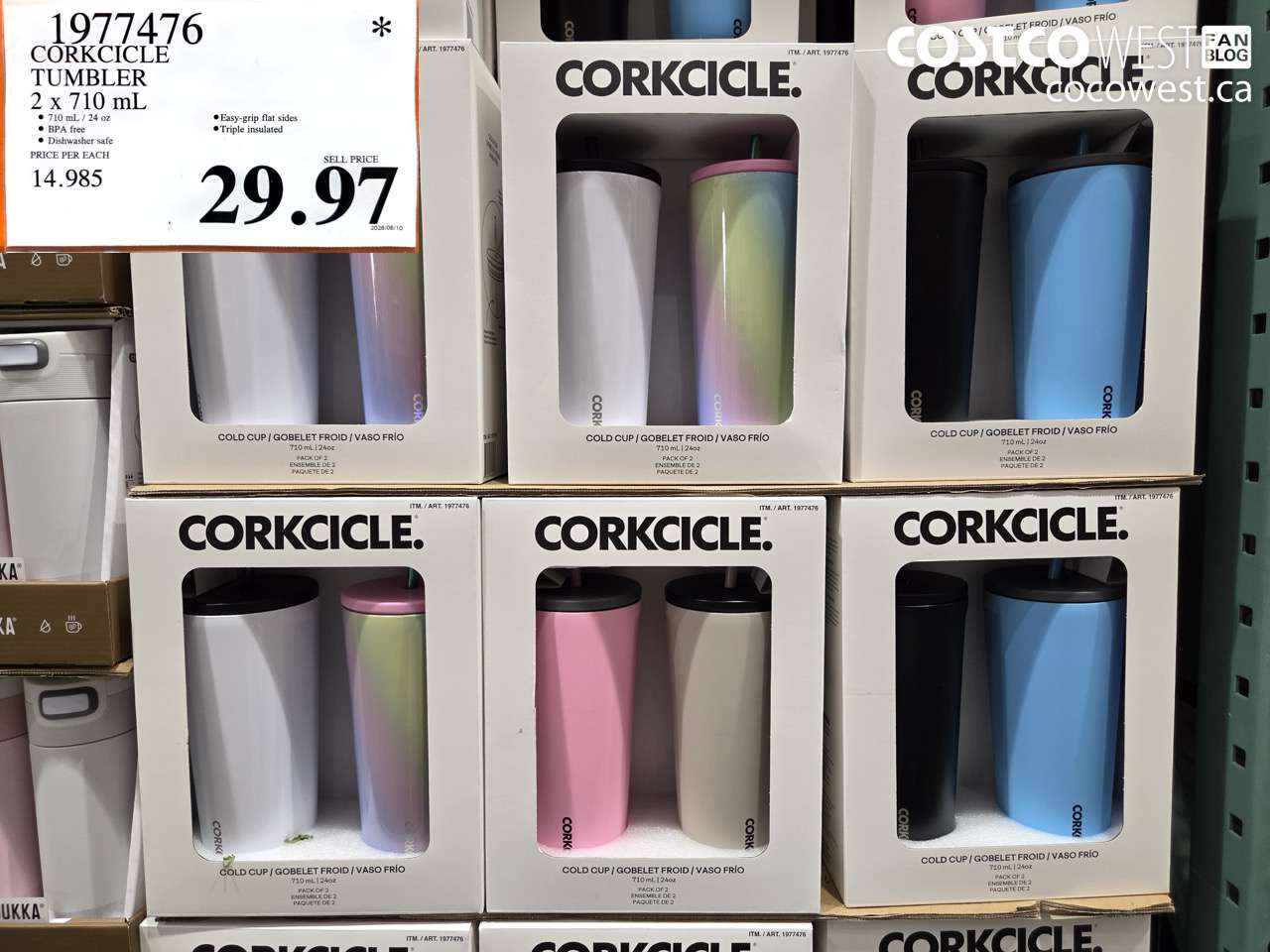 1977476 CORKCICLE TUMBLER 2 X 710 ML $29.97