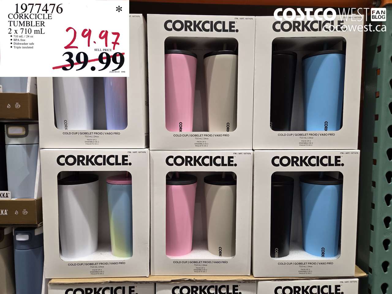 1977476 CORKCICLE TUMBLER 2 X 710 ML $29.97