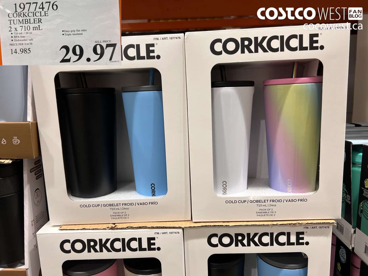 1977476 CORKCICLE TUMBLER 2 X 710 ML $29.97